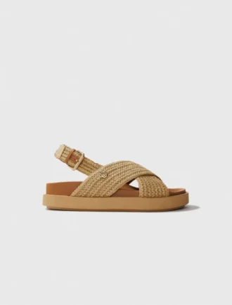 Sandalias planas con efecto rafia Sandalias planas con efecto rafia