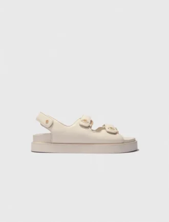 Sandalias planas de piel