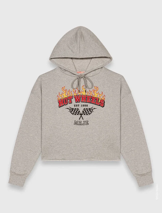 Sudadera corta con logotipo bordado Sudadera corta con logotipo bordado