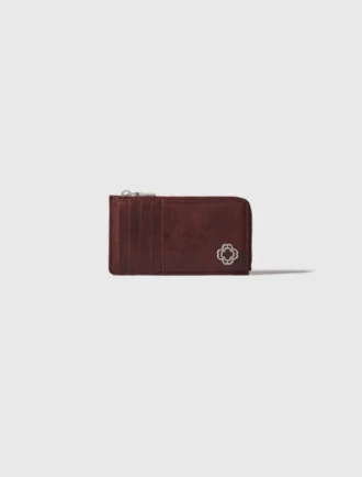 Tarjetero de piel craquelada