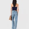 Top bustier de punto en contraste
