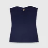 Top bustier de punto en contraste