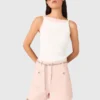 Top de cuello alto recto