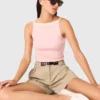 Top de cuello alto recto