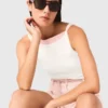 Top de cuello alto recto