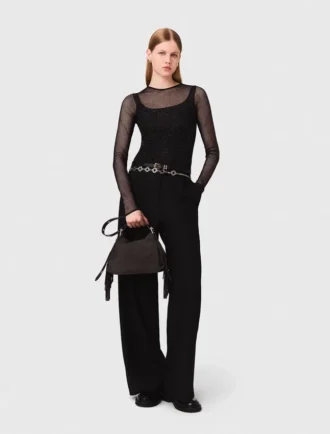 Top de jersey con diamantes