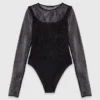 Top de jersey con diamantes