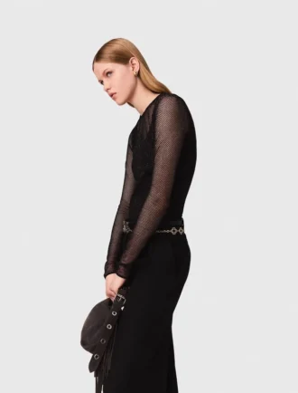 Top de jersey con diamantes