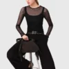 Top de jersey con diamantes