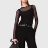 Top de jersey con diamantes