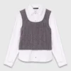 Top de punto con camisa extraíble