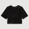 Top de terciopelo con lentejuelas