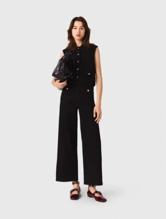 Top de tweed con cuello desmontable