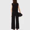 Top de tweed con cuello desmontable