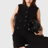 Top de tweed con cuello desmontable
