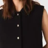 Top de tweed con cuello desmontable