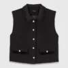 Top de tweed con cuello desmontable