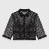 Top floral con lentejuelas