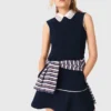Vestido acampanado con ribete en contraste Vestido acampanado con ribete en contraste