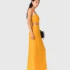 Vestido asimétrico de mezcla de lino