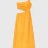 Vestido asimétrico de mezcla de lino