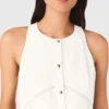Vestido bordado de mezcla de lino