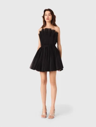 Vestido bustier de tul y organza