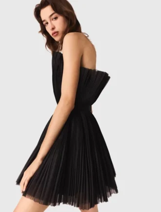 Vestido bustier de tul y organza