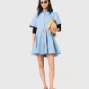 Vestido camisero acampanado