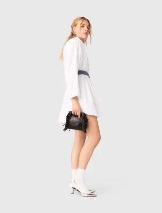 Vestido camisero con cinturón a contraste