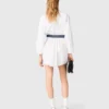 Vestido camisero con cinturón a contraste