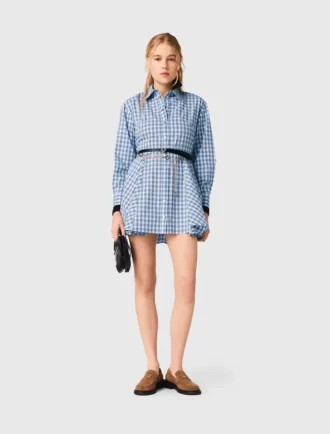 Vestido camisero con pedrería