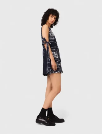Vestido con estampado de mini pañuelo