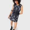 Vestido con estampado de mini pañuelo Vestido con estampado de mini pañuelo