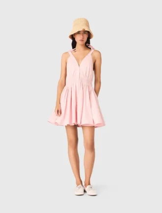 Vestido corto acampanado de algodón