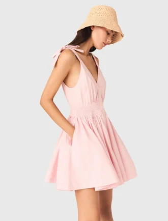 Vestido corto acampanado de algodón