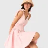 Vestido corto acampanado de algodón Vestido corto acampanado de algodón