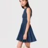 Vestido corto acampanado de denim Vestido corto acampanado de denim