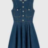 Vestido corto acampanado de denim Vestido corto acampanado de denim