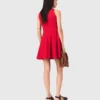 Vestido corto acampanado de mezcla de lino