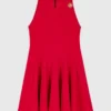 Vestido corto acampanado de mezcla de lino