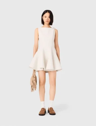 Vestido corto acampanado de tweed