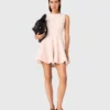 Vestido corto acampanado de tweed