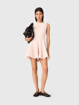 Vestido corto acampanado de tweed