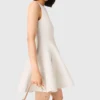 Vestido corto acampanado de tweed