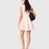 Vestido corto acampanado de tweed