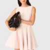 Vestido corto acampanado de tweed