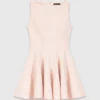 Vestido corto acampanado de tweed