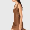 Vestido corto de mezcla de lino