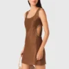 Vestido corto de mezcla de lino
